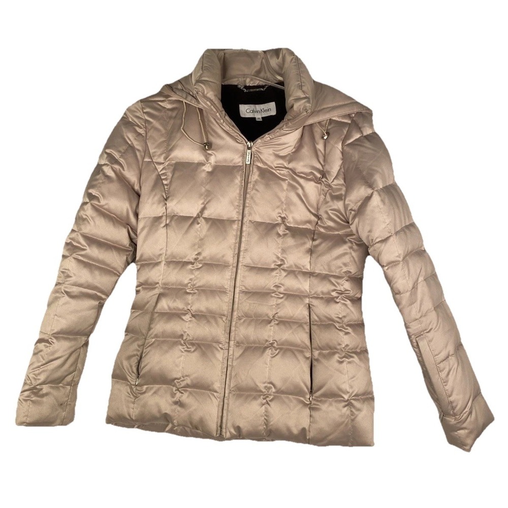 Calvin Klein Woman's Xs Winter Puffer Coat White Down‎